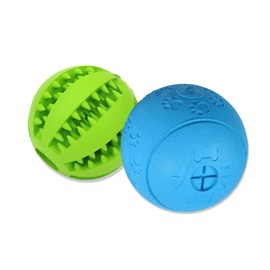 Volacopets Dog Puzzle Toy, Treat and Dental Balls, Interactive Treat Dispensing Toy for Dogs, Durable Puppy Toys for Teething Small Dogs, Rubber Teeth Balls, Slow Feeder,2 Pack (Small)
