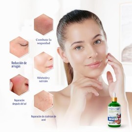 HIQILI Aceite Orgánico De Semilla De Rosa Mosqueta Para El Rostro 100% Puro Y Natural Prensado En Frío Aceite Portador Para Piel Cabello Y Uñas Para M
