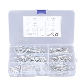 Keenso 125 Piezas de Chavetas,Pasador de Chaveta de Acero Inoxidable Tipo R Tipo B, Tamaño 8 M1-M3.5, Pasador de Enganche de Horquilla de Chaveta para Automoci