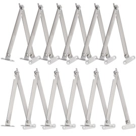 Be In Your Mind 12PCS(6 Pairs) Lid Support Hinge Box Hinge Support Stainless Steel Folding Flap Holder Hinge for Cupboard Cabinet Support Furniture Door Tatami Mats