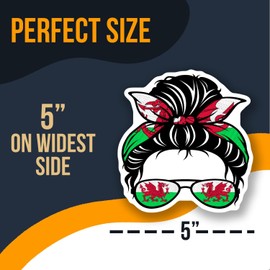 Welsh Flag Bandana Sunglasses Sticker - Cool Wales Pride Decal - Welsh Dragon Themed Stickers - Unique Cymru Car Accessory - Laptop Decor - AAS0773