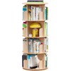Kinembold Small Rotating Bookshelf, 2 Tier Revolving Bookcase 360 Display