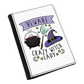 Gift Base Beware Crazy Witch Lady Passport Holder Cover