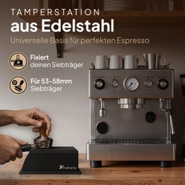 mahona Tamper Station 58 mm, 54 mm, 51 mm - Espresso Tamper Station - Tamping Station - Portafilter Tamper Station for Barista - Espresso Station - Temper Station - Temper Station (Steel)