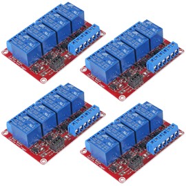 DWEII 4pack 4 Channel 24V Relay Module with Optocoupler High or Low Level Trigger Expansion red Board for Raspberry Pi Arduino