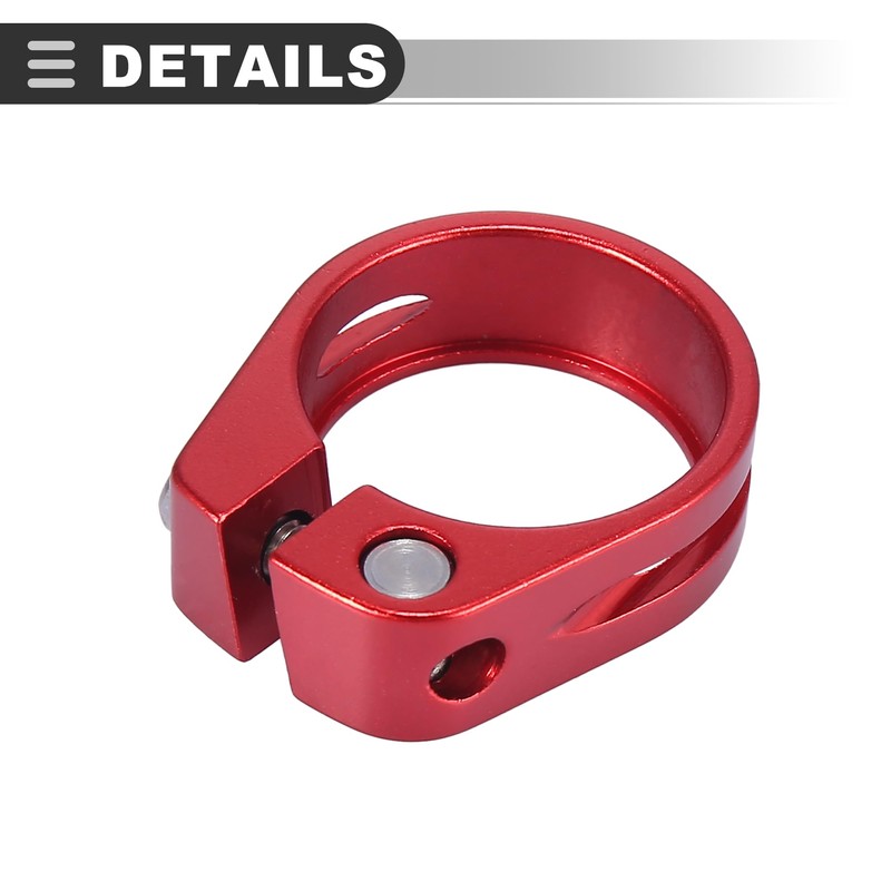 Motoforti Universal Bicycle Seat Post Clamp, 31.8mm, Metal, Red, 1