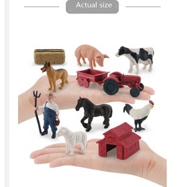OUKEYI Animal Figurines, 10Pcs Farm Animals Figurines Toys,Big Animal Toys, Realistic Plastic Animals Playset, Educational Learning Toy Set for Kids Toddlers