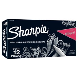 SHARPIE 1812784 Marcadores Metálico Plata, 12 piezas
