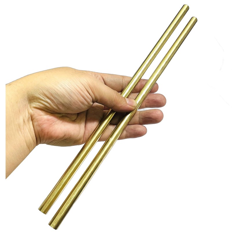 2PCS ZQToday Solid Brass Rods 3/8 x 12 Inch Brass