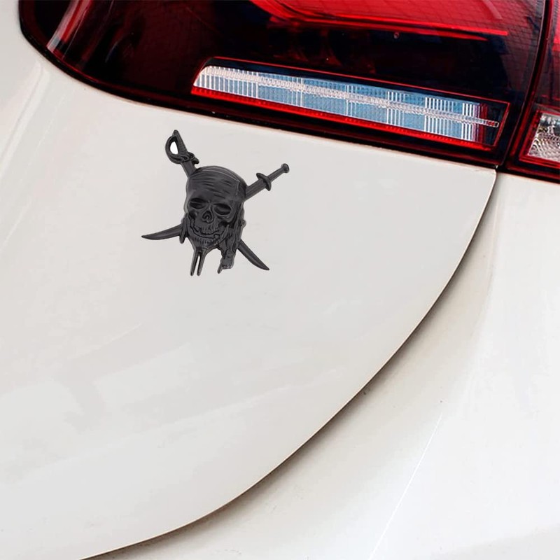 Skull Emblem Car Badge Sticker Car Side Rear Front Hood