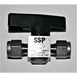 SSP 1/4" Tube OD 316ss Plug Valve (3000 Psig) SSP Flolok PV4-D4-316