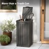 EAST OAK 31 Gallon Outdoor Trash Can | Waterproof Resin