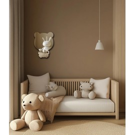 MACGIKMIRO Lovely Bear Acrylic Mirror Non-Glass Shatterproof Mirror Lovely Animal Unbreakable Wall Mirror Decorative Frameless Mirrors for Home Room Decoration Gift for Kids Women Men