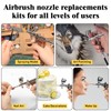 21 Pieces Airbrush Nozzle Cap Kit,0.2mm/0.3mm/0.5mm Airbrush Needle Replacement Parts