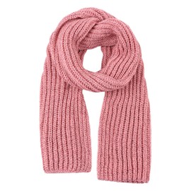 Pesaat Women Long Scarf Winter Men Knit Scarves Fashion Ladies Scarf Warm Shawl Warps Solid Chunky Cable Knitted Scarf for Women Mens (Pink)