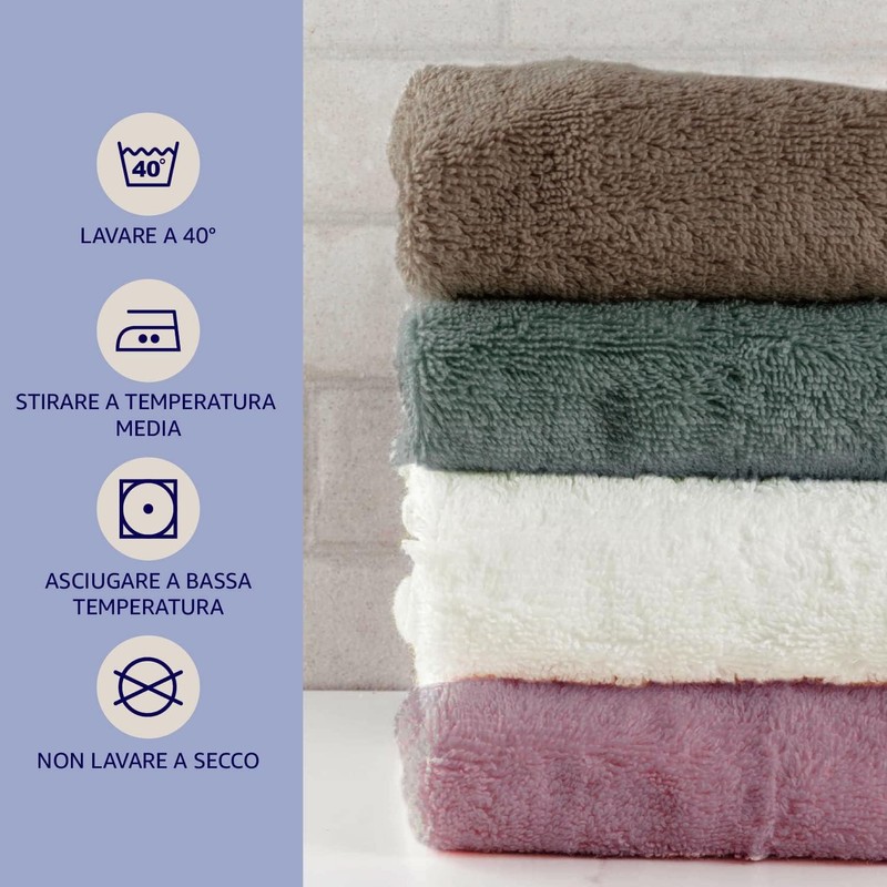 Giovanni Dolcinotti Set of 2 Terry Towelling Bath Towels, Moss