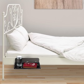 Relaxdays Bed Table Bed & Bunk Bed Stick On Extendable HBT 8.5 x 30 x 22 cm Mini Bedside Table Plastic Black