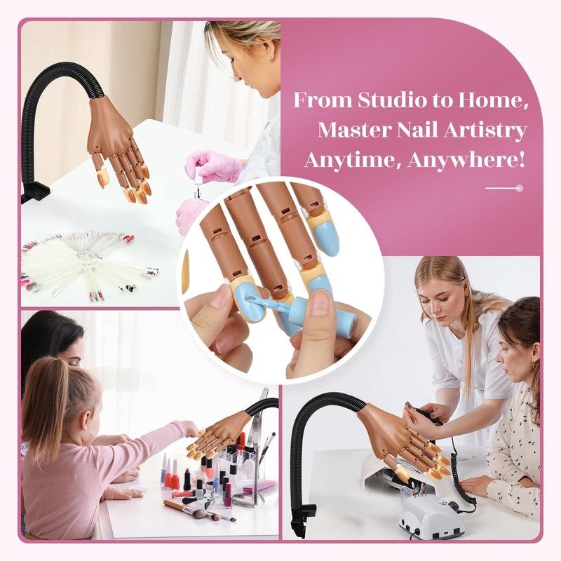 Magnetic Practice Hand For Nails: Flexible Manicure With Strengthen Tips