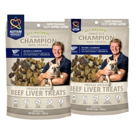 Ernie Els Premium Freeze-Dried Beef Liver Dog Treats - Nutritious Liver Snack for Training & Rewarding (Pack of 2)