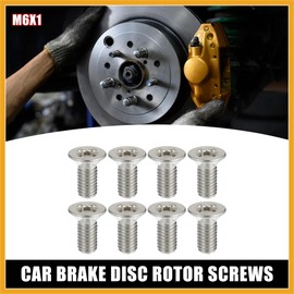 Partuto 8pcs Stainless Steel Brake Disc Rotor Screws Front Rear Retaining Hardware Bolts Kit 93600-06014-0H 51741440 for Honda Accord Civic CRV Replacement