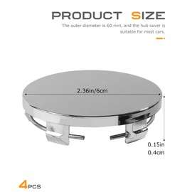 Flaconi 4 x Wheel Hub Caps for Car, Hub Cap, OD 60 mm ID 56 mm Wheel Centre Caps, ABS Rims Wheel Hub Caps, Car Tuning Accessories for Vehicle, Suitable for Many Types of Vehicles