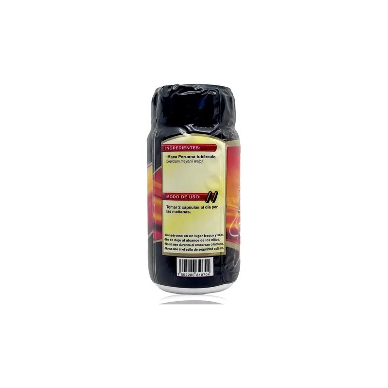 Suplemento Maca Negra Peruana 100% Extracto 72 Cápsulas 500mg Natural