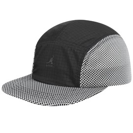 Kangol 5 Panel Baseball Cap Sports Cap Flat Brim (One Size – Black/Grey), black
