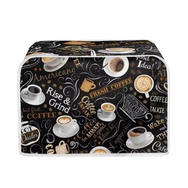 Kathyboom Coffee 4 slice Toaster Cover Appliance Cover Toaster Dust And Fingerprint,Washable Kitchen Accessories