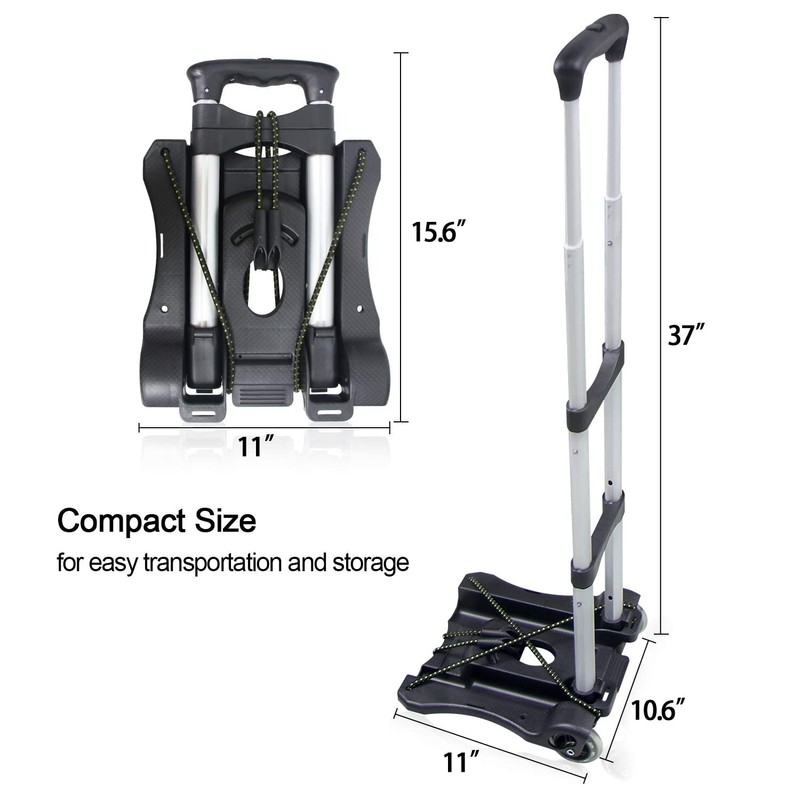 Sutekus Folding Hand Truck and Dolly 110-lbs Lightweight Portable Luggage