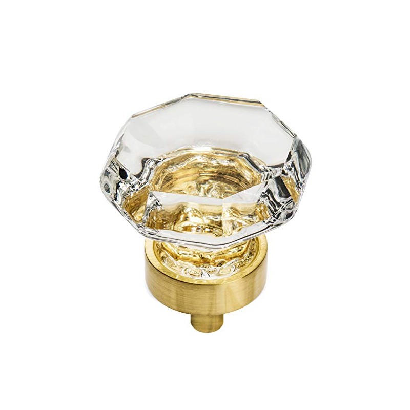 Cosmas 5 Pack 5268BB-C Brushed Brass Cabinet Hardware Knob with