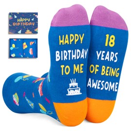 Zmart 18th Birthday Gift Ideas Socks - 18th Birthday Socks for 18 Year Old Boys Girls, Gift Ideas for 18 Year Old Teens