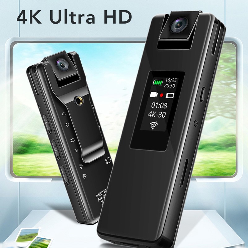 WiFi Body Camera 4K HD Motion Detection 1500mAh 180 Degree