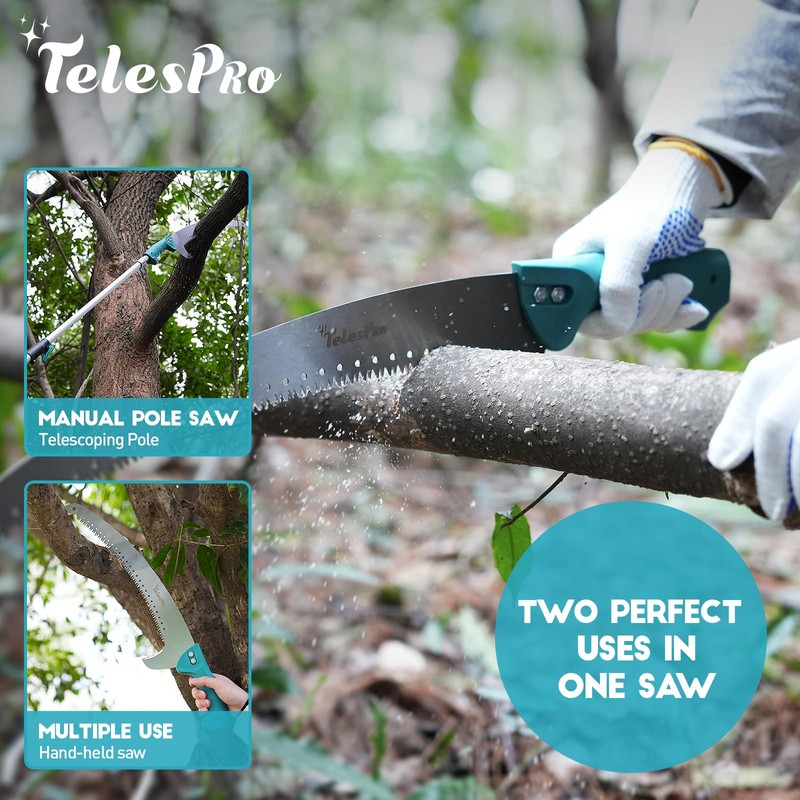 TelesPro Multi-Purpose Handheld Pruning Saw - 16-Inch Blade, Compatible with