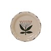Creative Co-Op 4-Piece Stoneware Plate Set with Flower Image, Multicolor