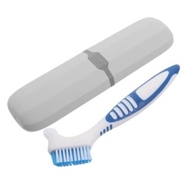 Beaupretty Cepillo de Limpieza para Retenedores y Contenedor de Aparatos Ortopédicos Diseño Azul y Material Pp para Uso en Casa y Oficina