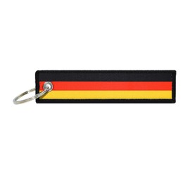 German Bundesflagge National Flag Keychain Tag with Key Ring - Keys, Cars, Motorcycles, Gifts - EDC