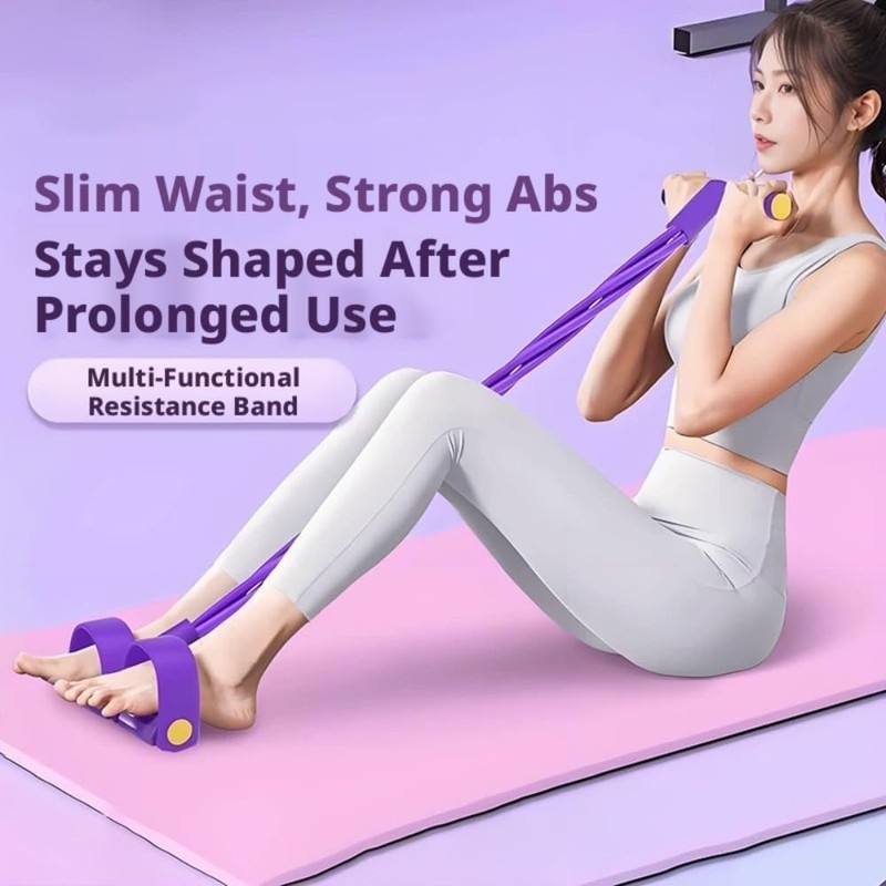 Genérico Multifunction Elastic Yoga Resistance Band with Handle,Pedal Resistance Band