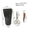 Beard Scissors 2-piece Set Stainless Steel Eyebrow Scissors Comb Men's