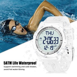 WIFORT Mens Watches Waterproof for Sports Digital Watch for Men Ultra-Thin & Wide Angle Vision Military Watch, Countdown Dual Time Split Time Stopwatch Backlight Alarm, Wrist Watches for Boys Girls