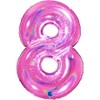 Grabo 618GHF-P Superloon Glitter Holographic 40 inch Fuchsia One Size