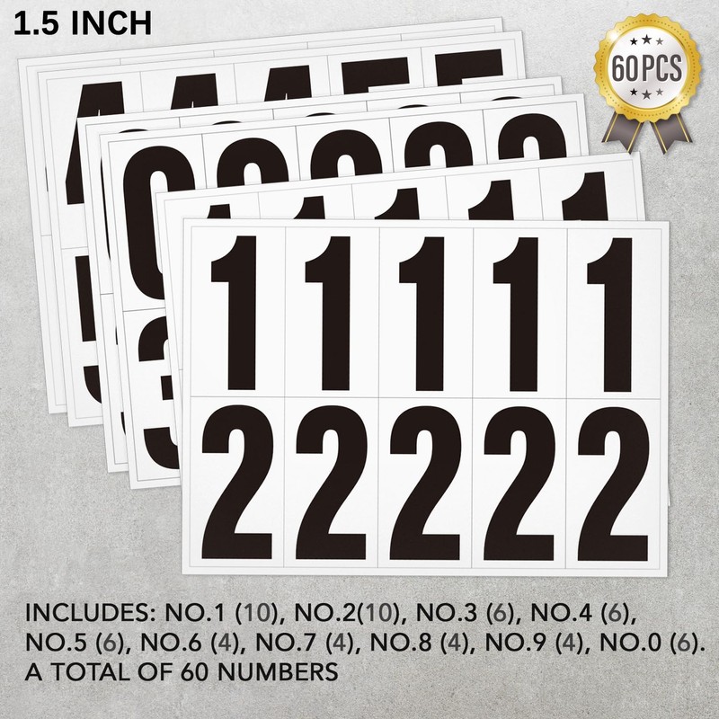 1.5 Inch Self Adhesive Number for Mailbox, Reflective Mailbox Number