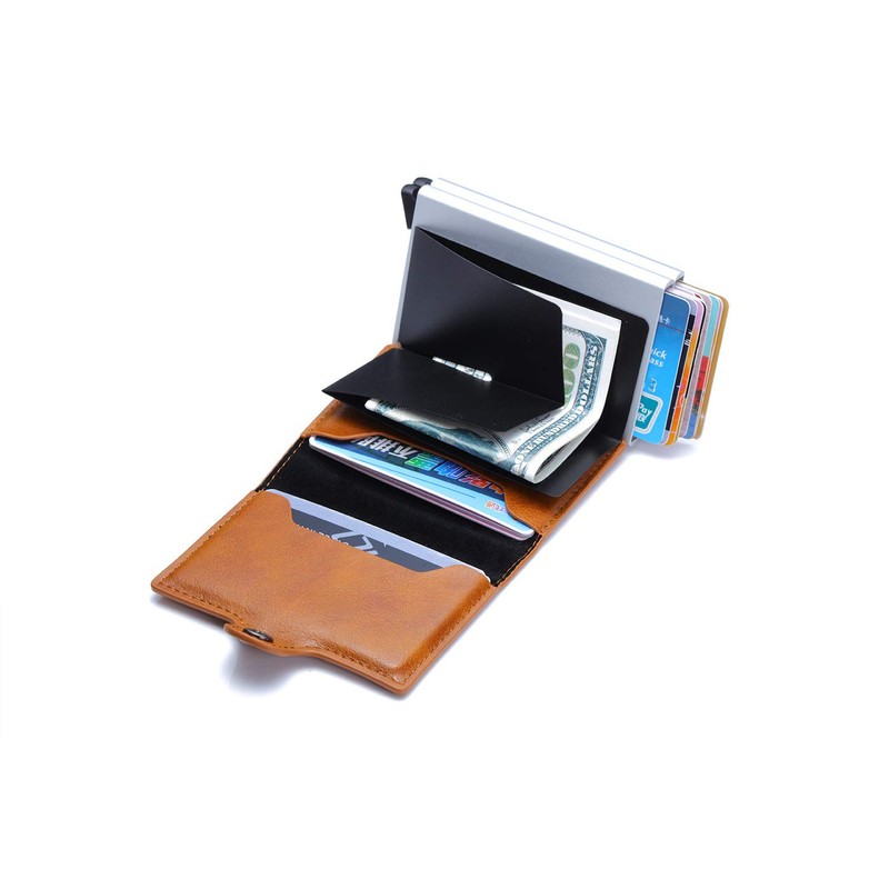 Nathalie Card Holder RFID Automatic Pop-Up Double Compartment Wallet Slim