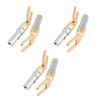 6 Pcs Gold Plated 4mm Banana U Fork Y Spade