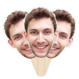 EZISHIPS Custom Big Head Cutout on Stick, Big Heads Cardboard Face Cutout, Fat Heads Custom Photo for Great Party Accessory, Wedding, Graduation, Birthday, Real Life Size 12", 1 Pc