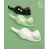 Isshinsai Brush Holder Cat Paperweight Celadon Pottery - Gift for
