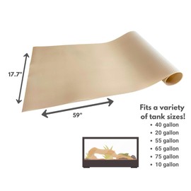 REPTILE LINERS Tank Liner, 17.7" x 59", Reptile Terrarium Substrate Mat Carpet Bedding, Enclosure Liner for Bearded Dragon Leopard Gecko Lizard Tortoise Snake (Beige)