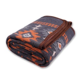 ACUSHLA Merino Wool Blanket - Warm Thick Washable Large Bed Couch Outdoor Camping Sleeping Throw Blanket All Weather Myers Gray 79x63