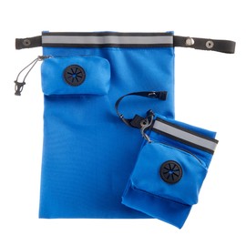 High Road Dog Waste Bag Holder for Used Bags with Poo Bag Dispenser, Odor Blocking Leakproof Liner and Reflective Band for Dog Walking and Hiking