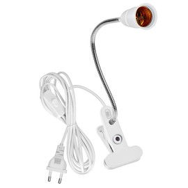 E27 Clamp Lamp Clamp Light E26 Lamp Holder, E27 Socket with Cable 7.2 Feet, Desk Lamp Clip Lamp Base Holder, 360° Flexible Gooseneck Lamp for Bed Lamp Reading Lamp Night Reading