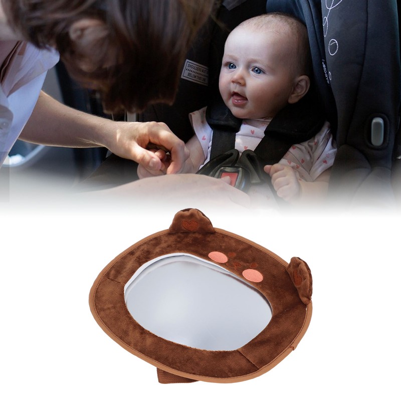Baby Car Mirror Cute Cartoon Super Soft Fabric Acrylic Car